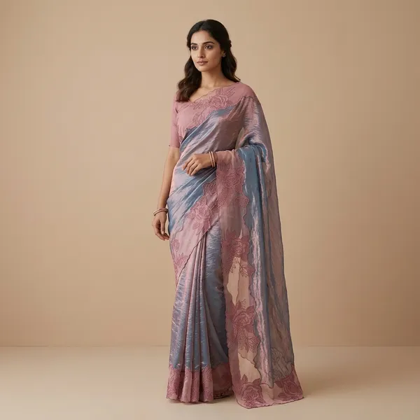 Pink_Metallic_Organza_Floral_Embroidered_Saree_For_Women