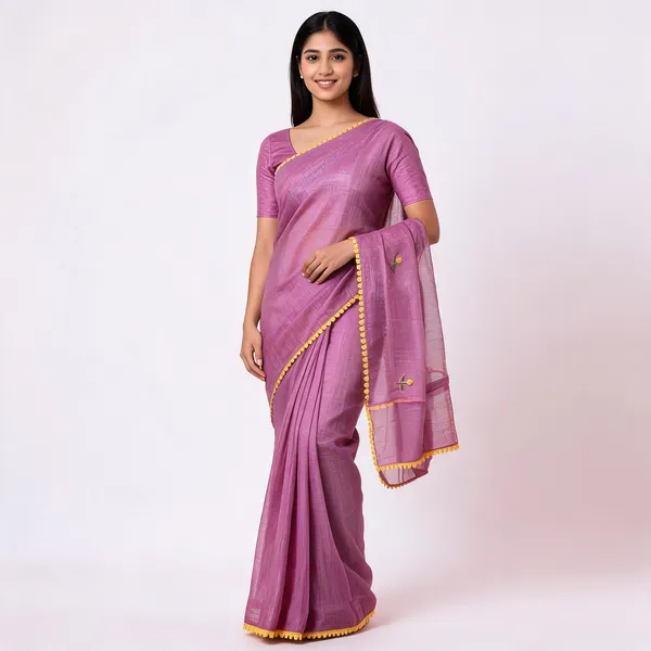 Pink_Kota_Doriya_Floral_Embroidered_Yellow_Lace_Border_Saree_For_Women