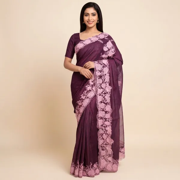 Purple_Kota_Doriya_Floral_Lace_Border_Saree_For_Women