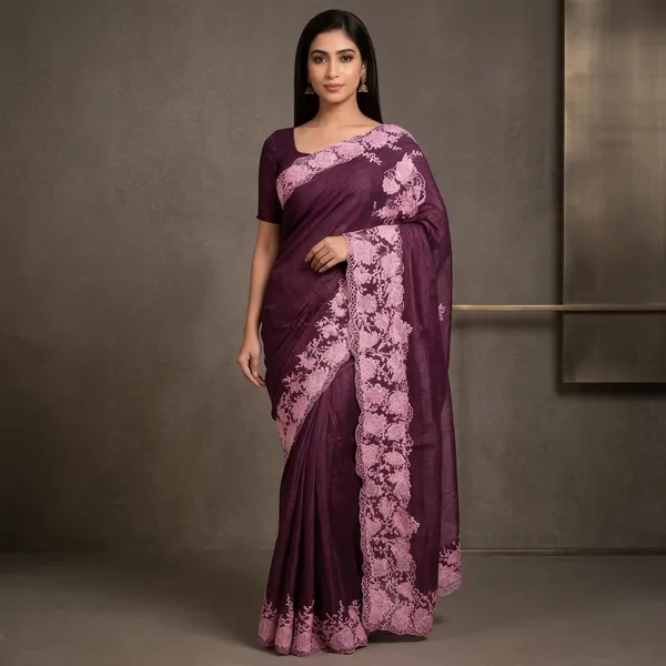 Purple_Kota_Doriya_Floral_Lace_Border_Saree_For_Women
