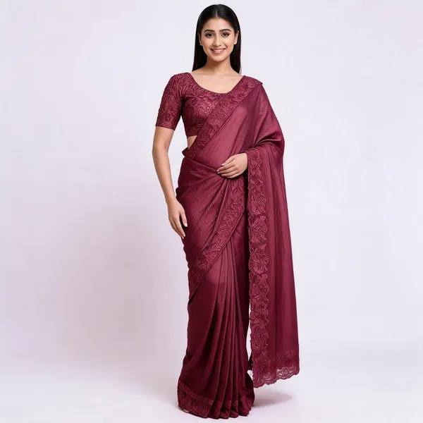 Maroon_Kota_Doriya_Embroidered_Zip_Back_Blouse_For_Women