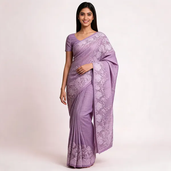 Mauve_Kota_Doriya_Floral_Embroidered_Border_Saree_For_Women