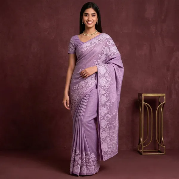 Mauve_Kota_Doriya_Floral_Embroidered_Border_Saree_For_Women