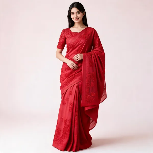 Red_Kota_Doriya_Floral_Embroidered_Unstitched_Suit_Fabric_For_Women