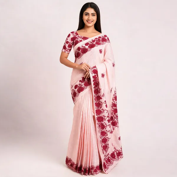 Pink_Kota_Doriya_Maroon_Floral_Embroidered_Saree_For_Women