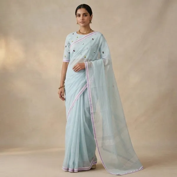 Blue_Kota_Doriya_Floral_Embroidered_Lace_Border_Saree_For_Women