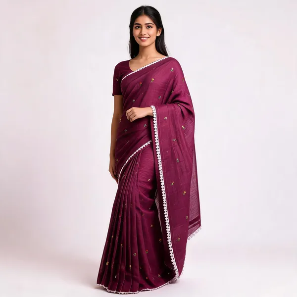 Maroon_Kota_Doriya_Floral_Embroidered_Saree_For_Women