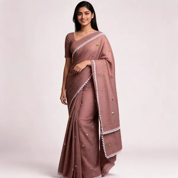 Brown_Kota_Doriya_Floral_Embroidered_Saree_For_Women