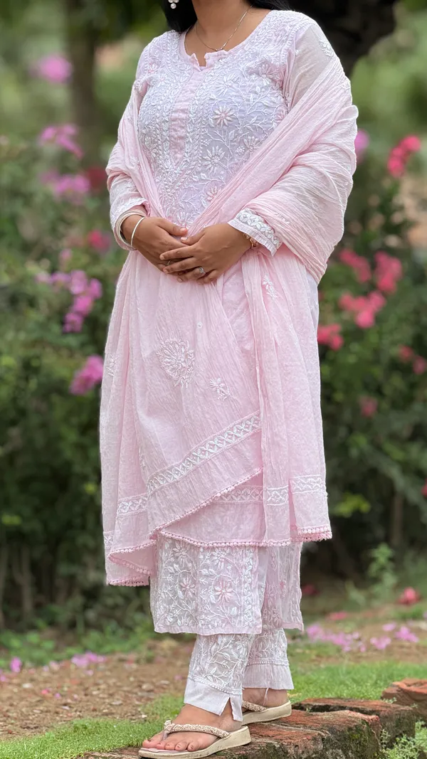 Mul_Chanderi_4_Piece_Kurta_Set_-_Baby_Pink