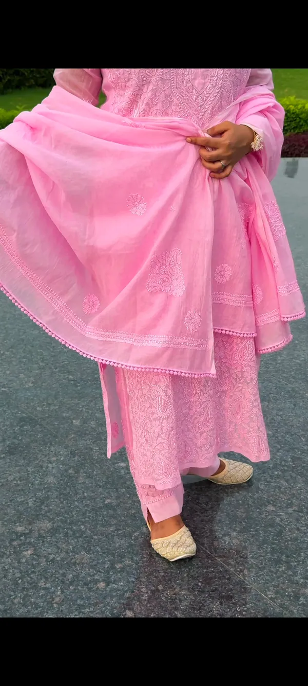 Pure_Mul_Chanderi_Chikankari_Kurta_4_Piece_Sets_-_Carrot_Pink