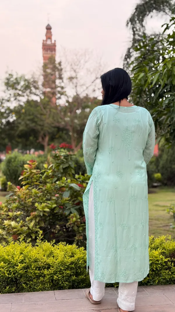 Pure_Muslin_Silk_Kurta_-_Mint_Green