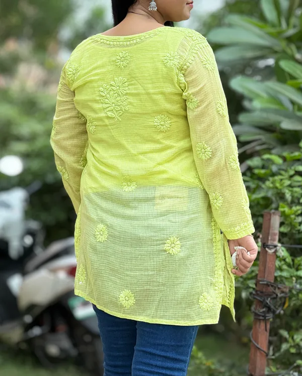 Pure_Kota_Doria_Chikankari_Top_-_Lime_Green