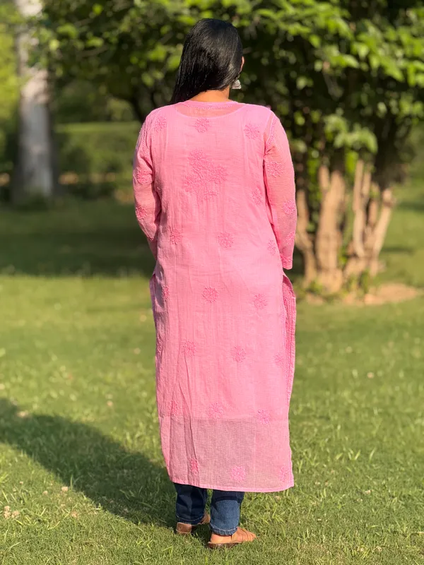 Pure_Kota_Chikankari_Kurta_-_DarkPink
