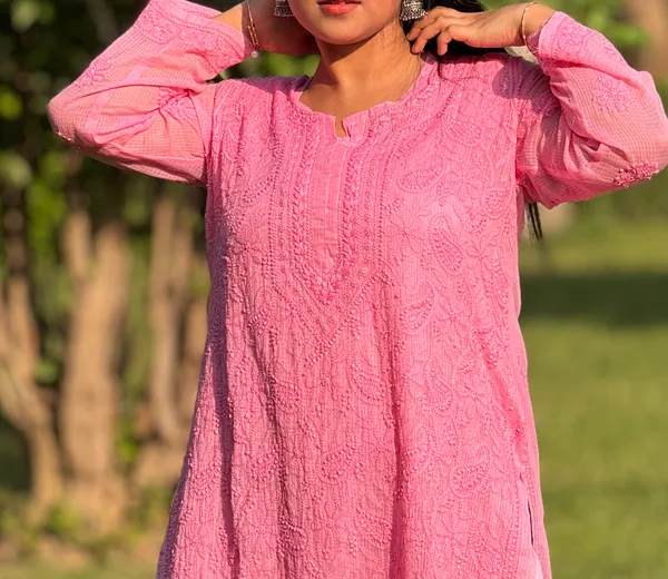 Pure_Kota_Chikankari_Kurta_-_DarkPink