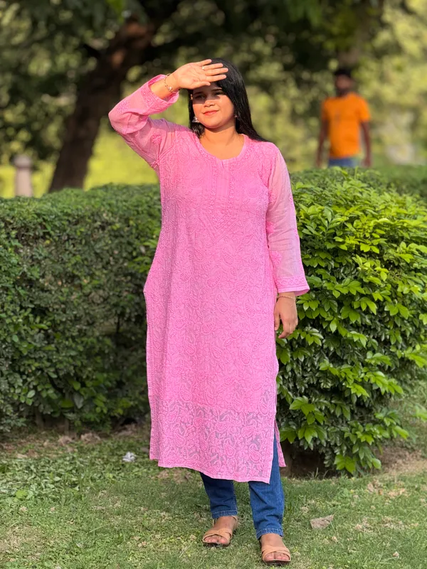 Pure_Kota_Chikankari_Kurta_-_DarkPink