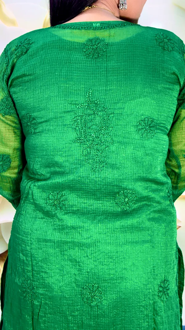 Pure_Kota_Doria_4_Piece_Kurta_Sets_-_Bottle_Green