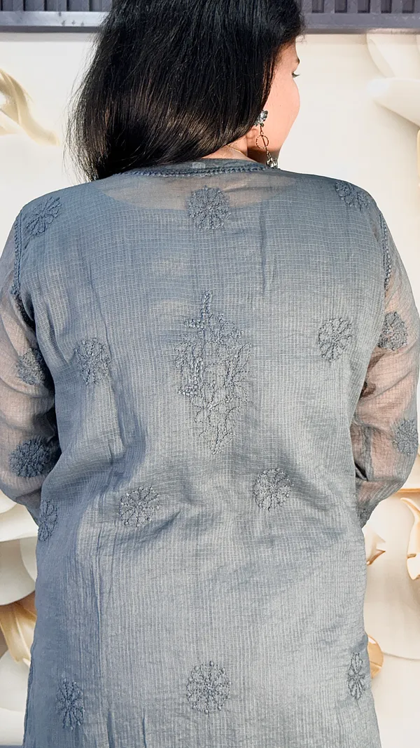 Pure_Kota_Doria_4_Piece_Kurta_Sets_-_Gray