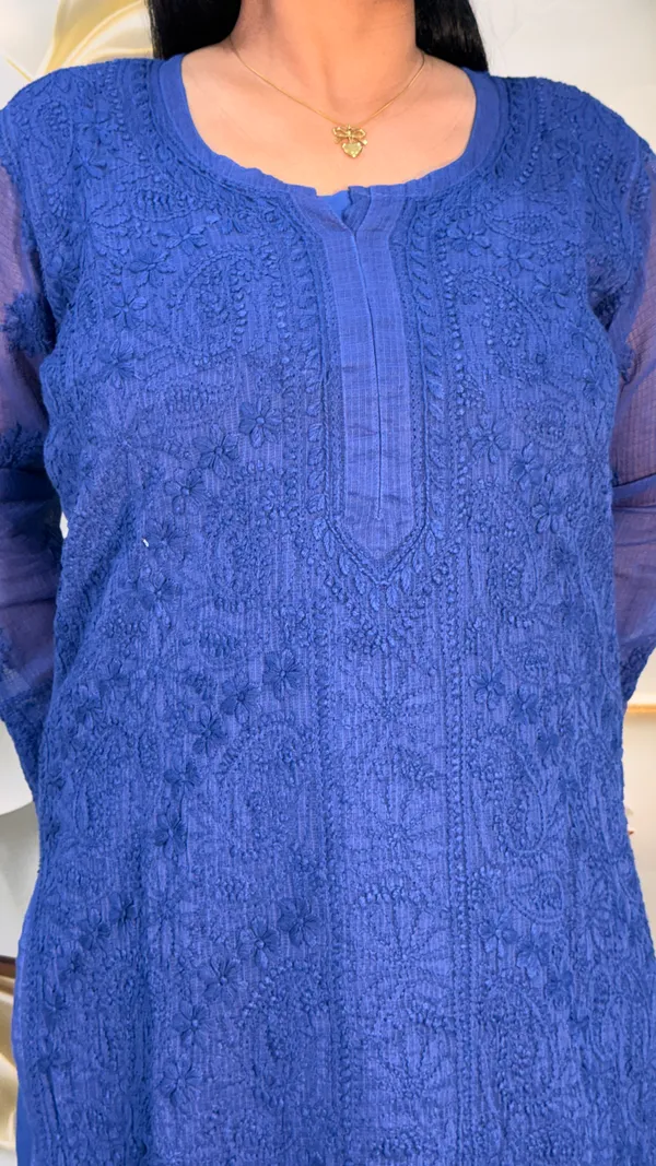 Pure_Kota_Doria_4_Piece_Kurta_Sets_-_Irish_Blue