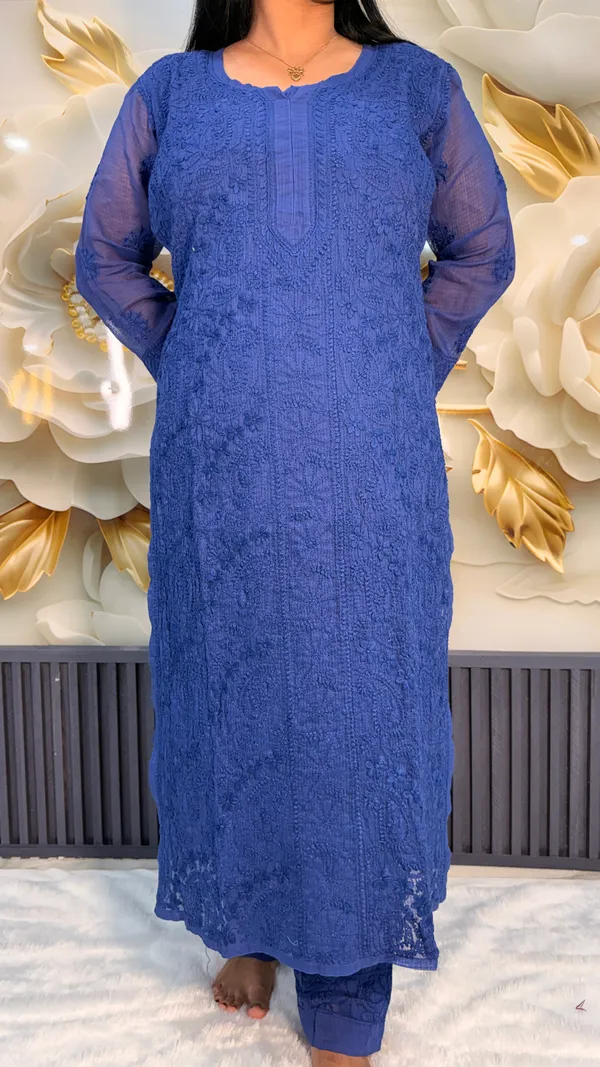 Pure_Kota_Doria_4_Piece_Kurta_Sets_-_Irish_Blue