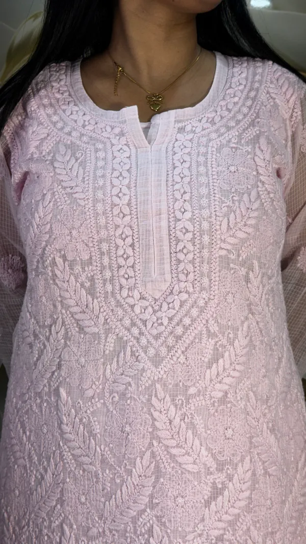 Pure_Kota_Doria_Chikankari_Kurta_4_Piece_Sets_-_Baby_Pink