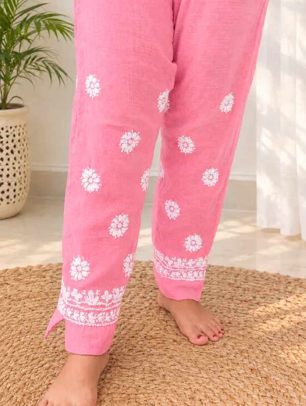 Pure_Kota_Doria_Chikankari_Kurta_Sets_-_Pink