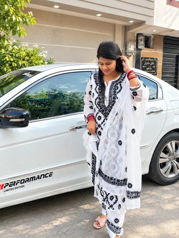 Pure_Kota_Doria_Chikankari_Kurta_Sets_-_White