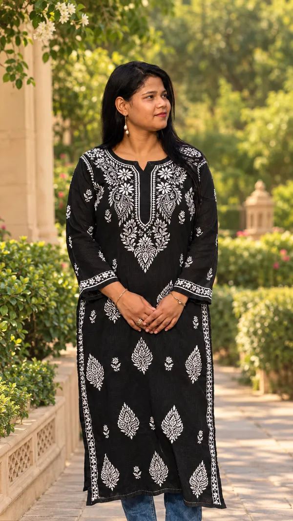Pure_Kota_Doria_Chikankari_Kurta_-_Beige