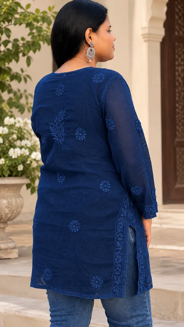 Pure_Kota_Doria_Chikankari_Top-_Dark_Blue