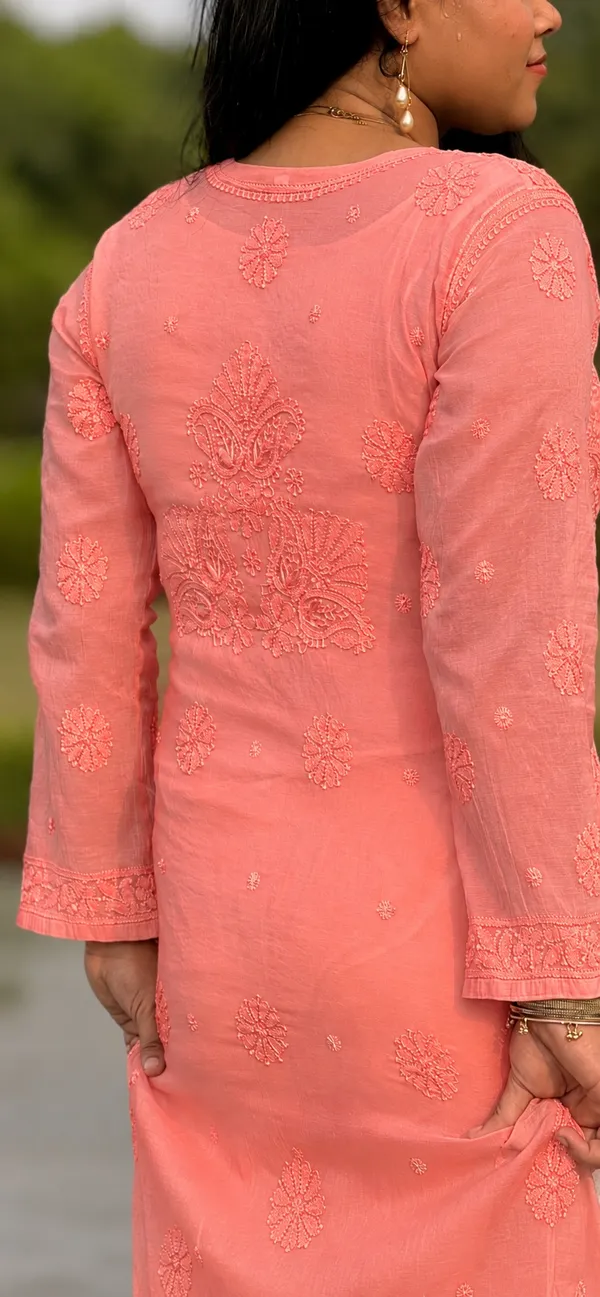 Pure_Mul_Chanderi_4_Piece_Kurta_-_Carrot_Pink_Colour