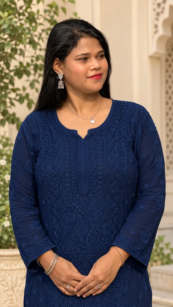 Pure_Viscose_3_Piece_Kurta_set_-_Dark_Blue