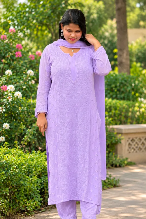 Pure_Viscose_3_Piece_Kurta_set_-_Lavender