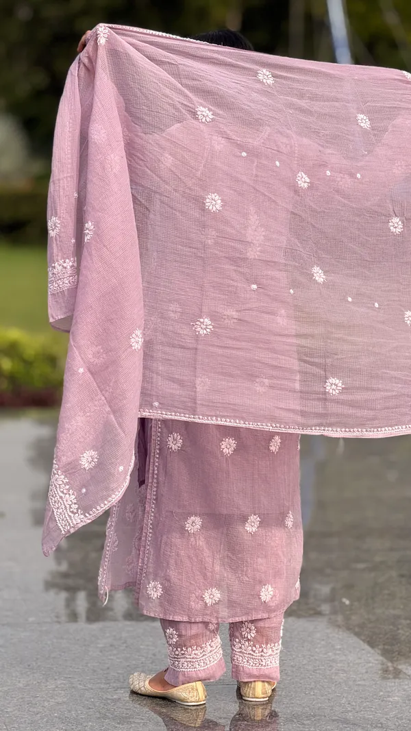 Pure_Kota_Doria_Chikankari_Kurta_Sets_-_Light_Mauve_Pink