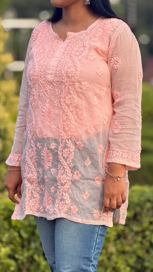 Pure_Kota_Doria_Chikankari_Top-_Peach_Pink
