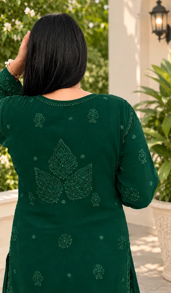 Viscose_3_Piece_Kurta_Set_-_Bottle_Green