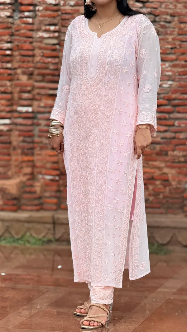 Viscose_3_Piece_Kurta_Set_-_Carrot_Pink