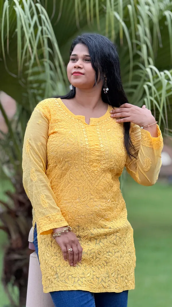Pure_Mul_Chanderi_Top_-_Bright_Yellow