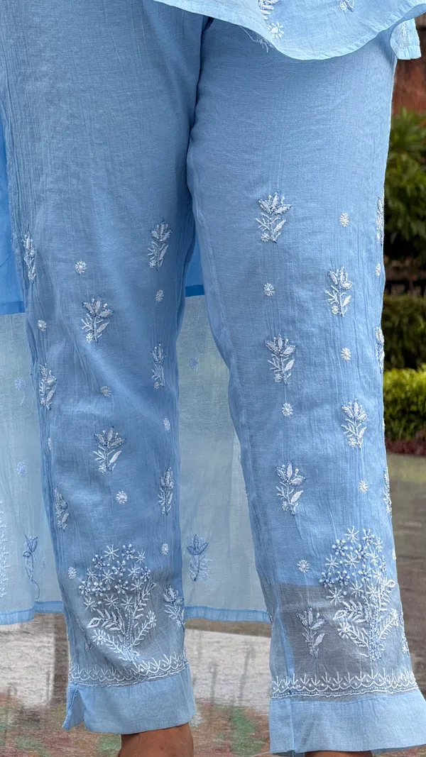 Mul_Chanderi_4_Piece_Kurta_Set_-_Sky_Blue