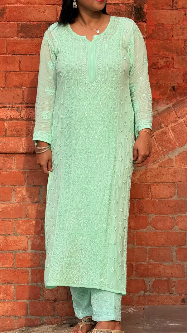Pure_Viscose_3_Piece_Kurta_set_-_Sea_Green