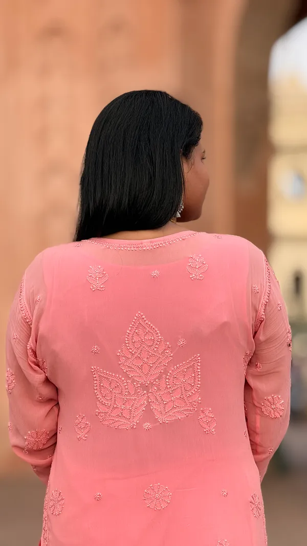 Viscose_3_Piece_Kurta_Set_-_Carrot_Pink