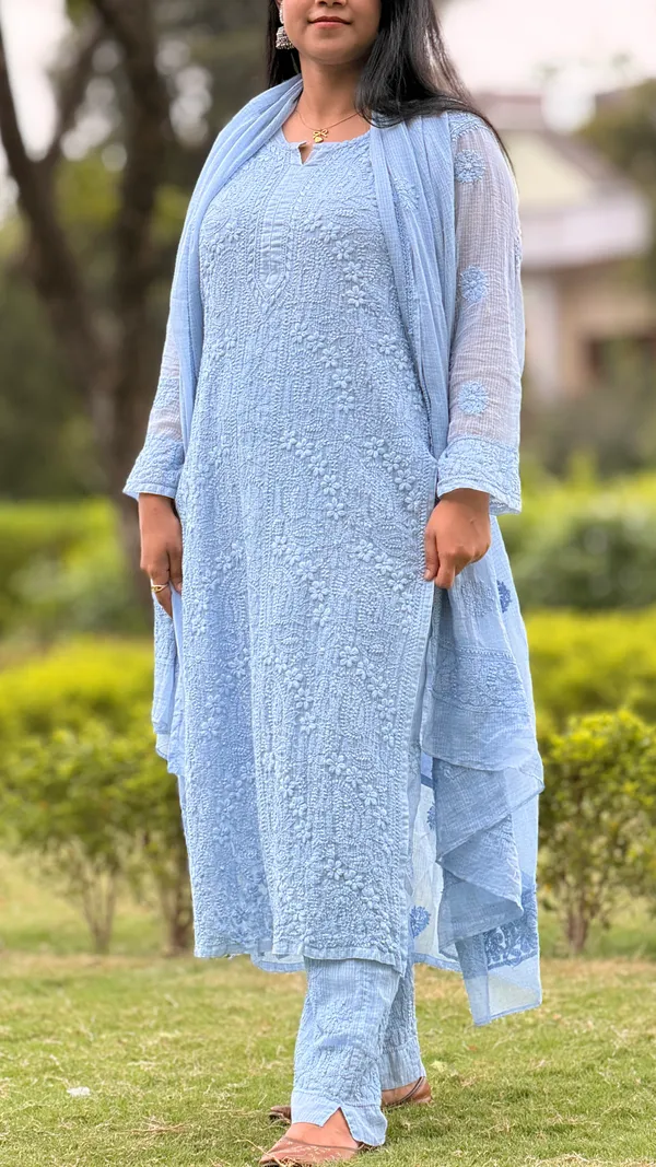 Pure_Kota_Doria_4_Piece_Kurta_Sets_-_Light_Gray