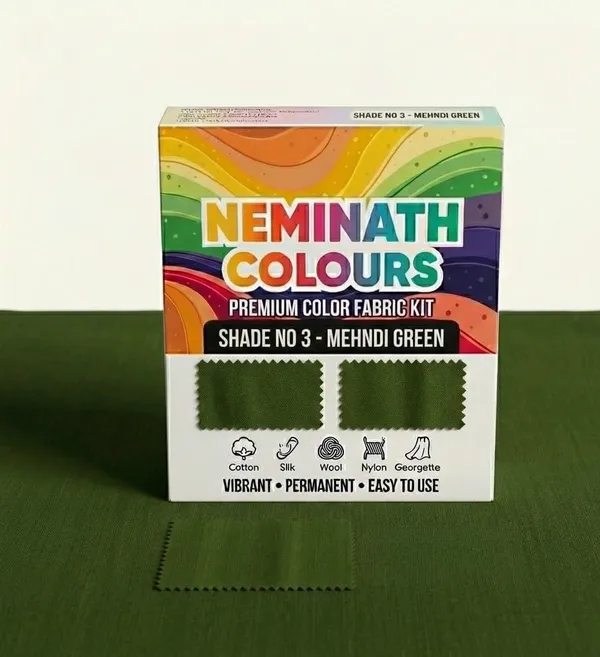 Neminath_Permanent_Pakka_Rang_Fabric_For_Clothes_Dye_For_Clothes_Permanent_Fabric_Dye_Shade_No_3_Mehndi_Green_Color_Fixer