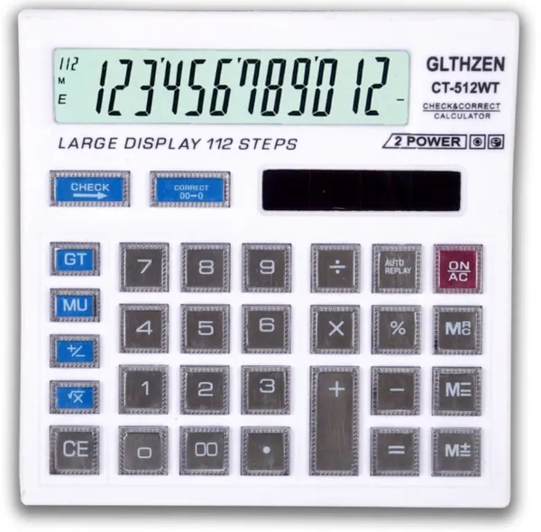 White_Dual_Power_Large_Display_Check_Correct_Desktop_Calculator_-_Pack_Of_2