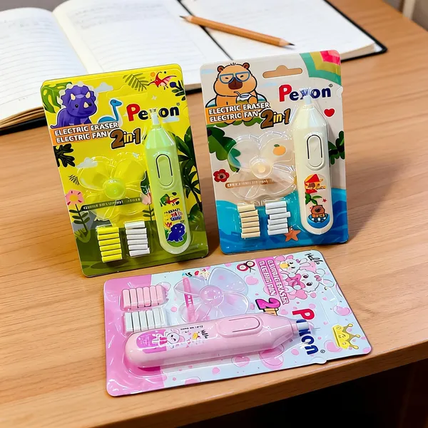 Multicolor_2-In-1_Electric_Eraser_&_Mini_Fan_With_Refills_Pack_Of_3