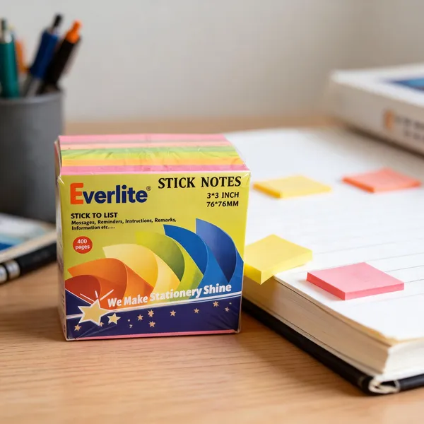 Everlite_Multicolor_Sticky_Notes_3X3_Inch_400_Sheets_Pack_Of_2