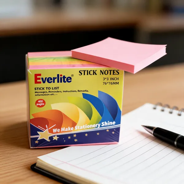 Everlite_Multicolor_Sticky_Notes_3X3_Inch_400_Sheets_Pack_Of_2