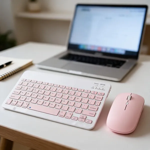Pink_Wireless_Bluetooth_Slim_Keyboard_And_Mouse_Combo