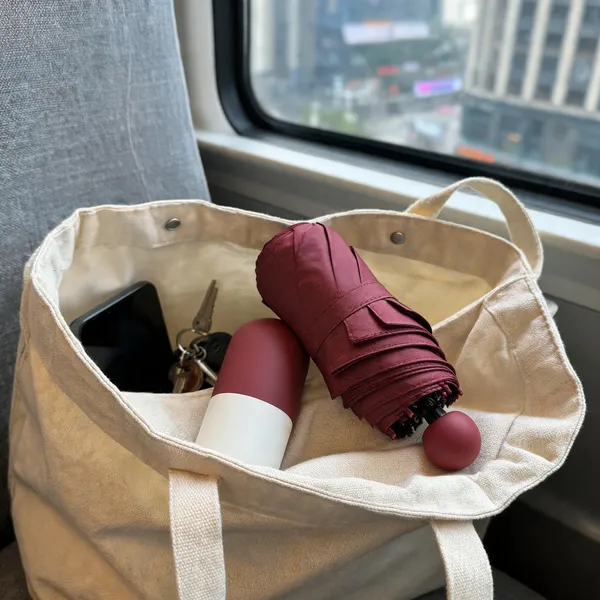 Maroon_Fabric_5-Fold_Compact_Mini_Capsule_Umbrella_For_Travel