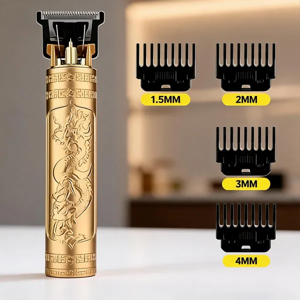 Everlite_Vintage_T9_Gold_Metal_Hair_Trimmer_With_4_Guard_Combs