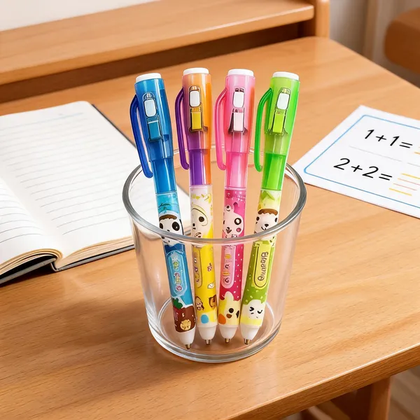 Multicolor_Cartoon_Print_Push_Pencils_Set_Of_20_For_Kids