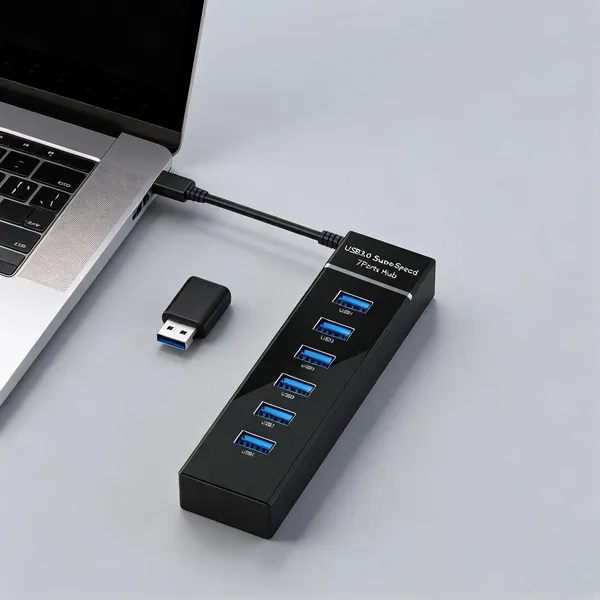 Black_Usb_3.0_Superspeed_7-Port_Hub_For_Pc_And_Laptop